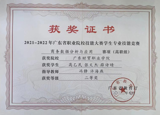 冯静指导学生获得商务数据分析二...