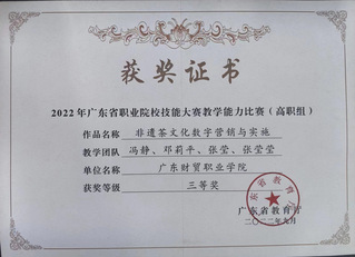 冯静省教学能力比赛三等奖