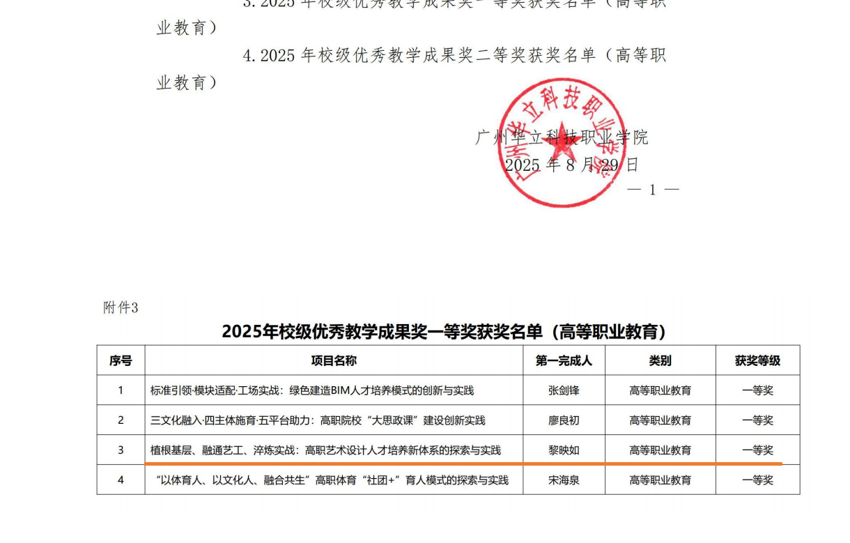 广州华立科技职业学院教育教学成...