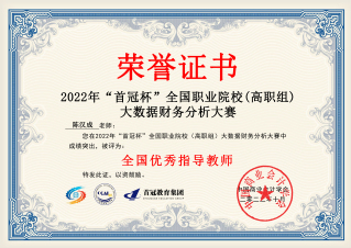 大数据财务分析大赛优秀指导教师