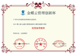 金蝶创新杯大赛优秀指导教师