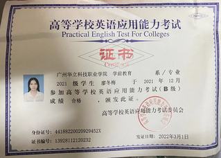 英语应用能力考试证书